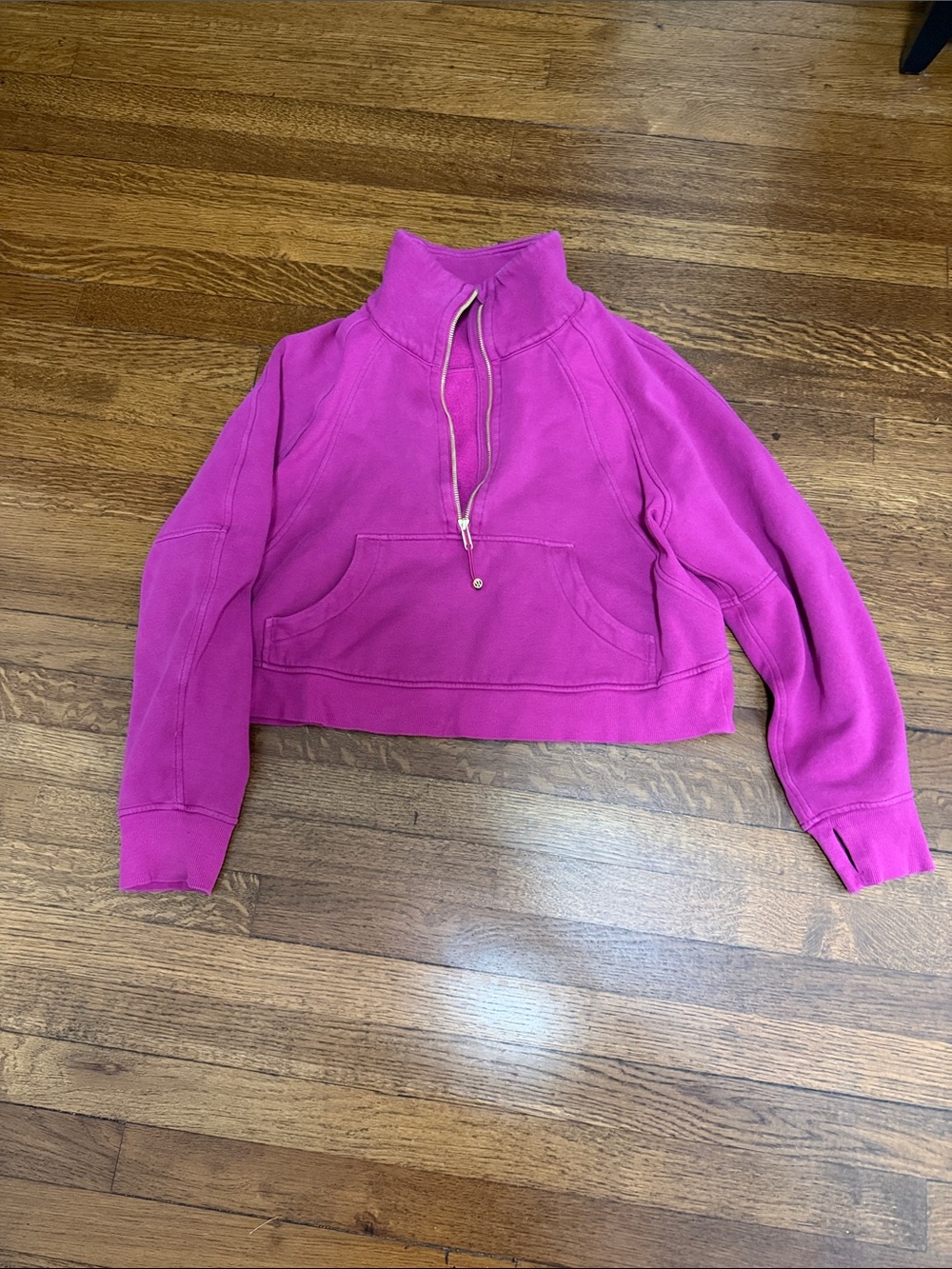 lululemon athletica Cropped quarter zipPullover - Bright Pink